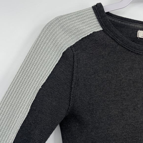 We The Free Thermal Waffle Knit Henley Top Sz XS Y2K Grunge Street Colorblock - Picture 3 of 12